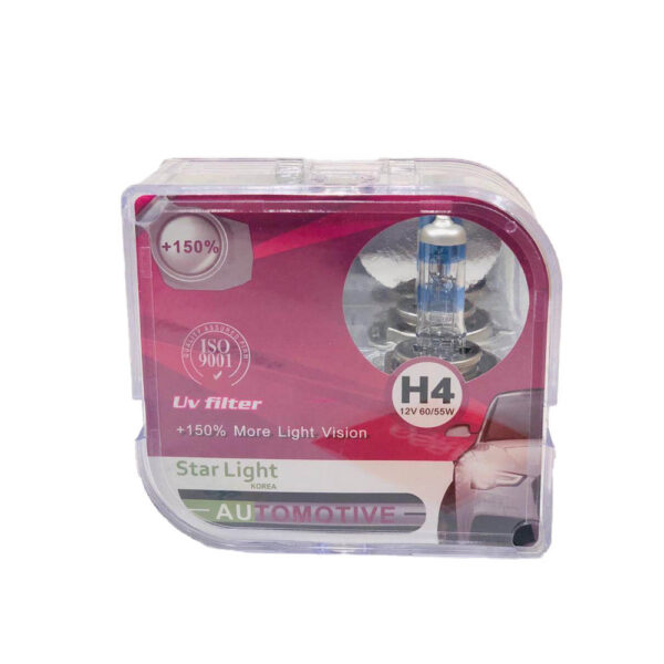 لامپ هالوژن گازی H4 مدل اکستریم %۱۵۰ استارلایت – StarLight