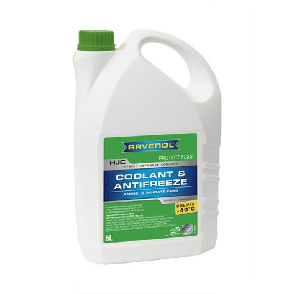 کولانت ضد یخ سبز HJC FL22 غلظت 50/50 برند راونول – Ravenol ( 5 لیتری )