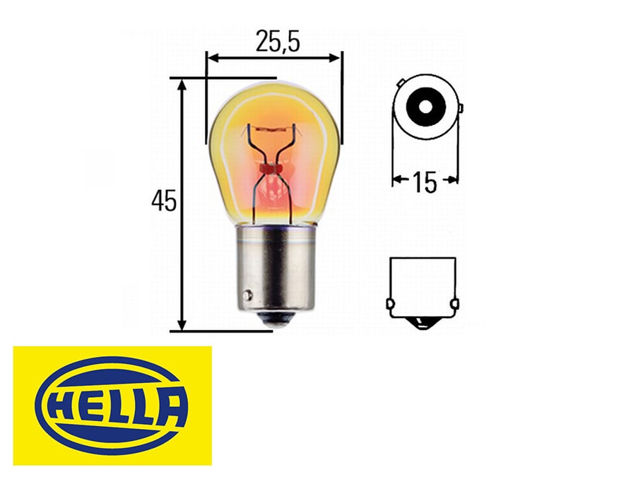 لامپ راهنمای خودرو PY21W هلا - Hella (اصلی)