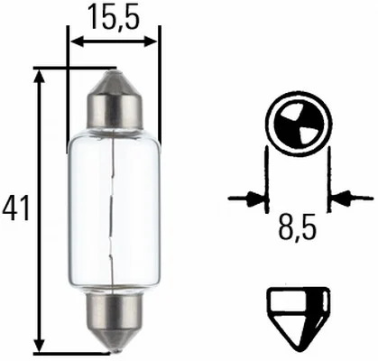 لامپ فشنگی مدادی خودرو C10W هلا – Hella (اصلی) (کپی)
