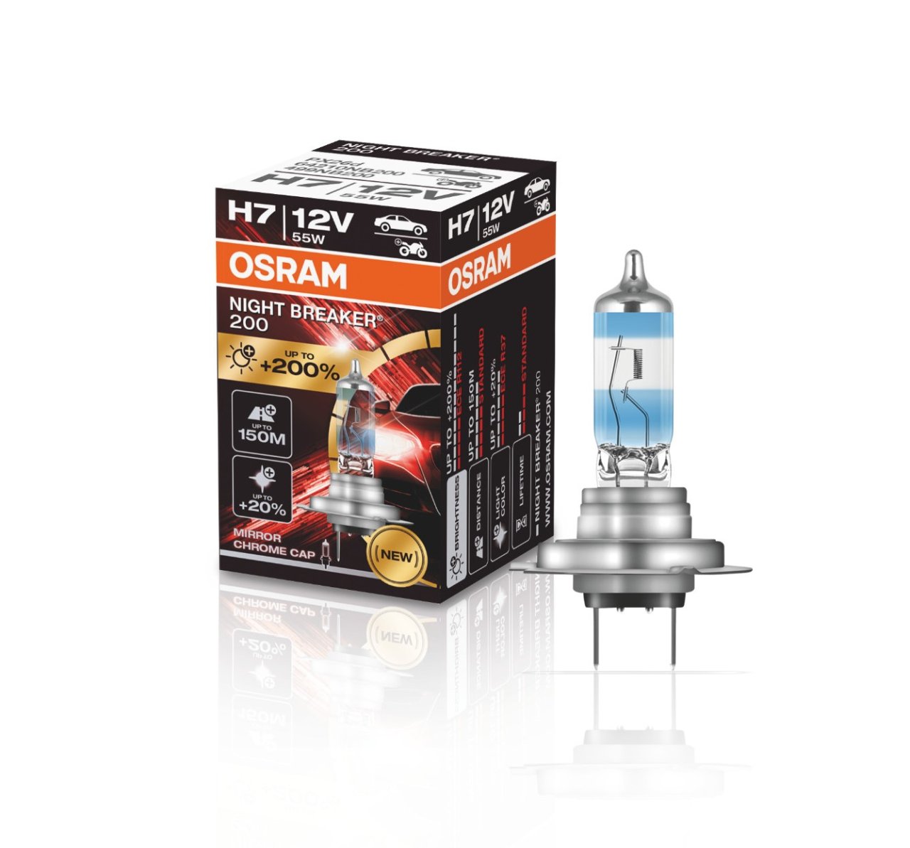 لامپ هالوژن پایه H7 مدل نایت بریکر لیزر NBL 200% اسرام – Osram (تکی)